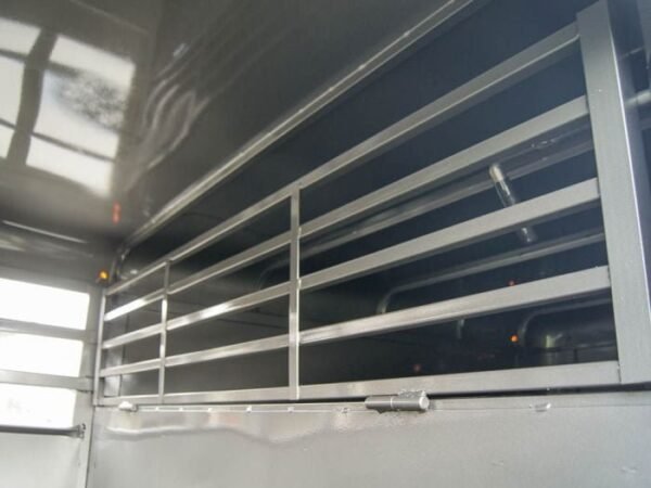 24ft Charcoal Gooseneck Livestock Trailer with Padded Floors (2) 7K Axles - Image 17