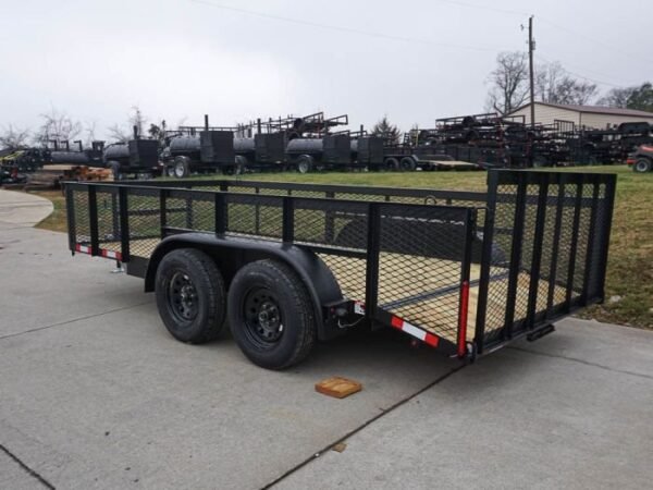 6.4×14 Dovetail Utility Trailer with 2ft Mesh Sides (2) 3500lb Axle - Image 4