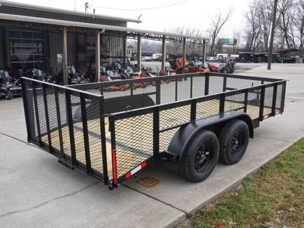 6.4×14 Dovetail Utility Trailer with 2ft Mesh Sides (2) 3500lb Axle - Image 6