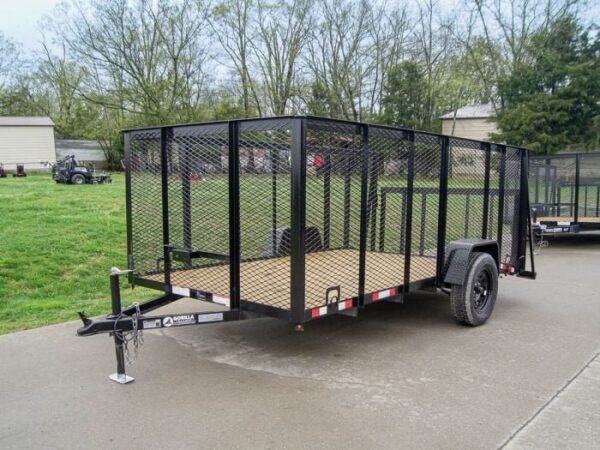 6.4×12 Dovetail Utility Trailer with 4ft Mesh Sides 3,500lb Axle