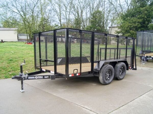 6.4×12 Dovetail Utility Trailer with 4ft Mesh Sides (2) 3,500lb Axles