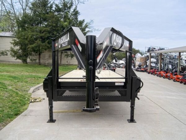 8.5×25 IBeam Gooseneck Straight Deckover Trailer (2) 7K Axles Slide Ramps - Image 2