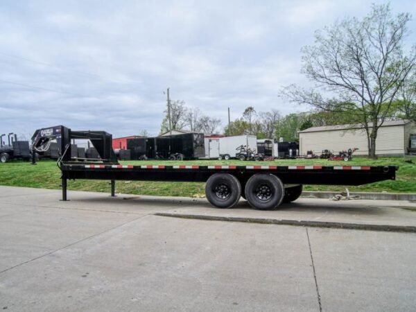 8.5×25 IBeam Gooseneck Straight Deckover Trailer (2) 7K Axles Slide Ramps - Image 3