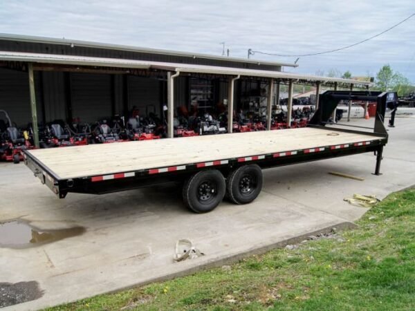 8.5×25 IBeam Gooseneck Straight Deckover Trailer (2) 7K Axles Slide Ramps - Image 6