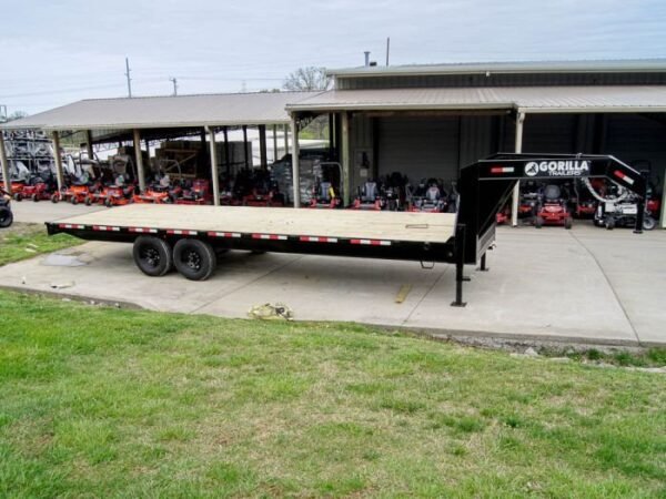8.5×25 IBeam Gooseneck Straight Deckover Trailer (2) 7K Axles Slide Ramps - Image 7