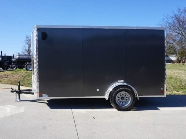 Enclosed Trailer 6’x12′ Charcoal- V-Nose 3,500 lb. Axle Storage - Image 4