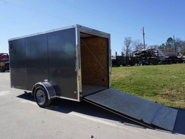 Enclosed Trailer 6’x12′ Charcoal- V-Nose 3,500 lb. Axle Storage - Image 17