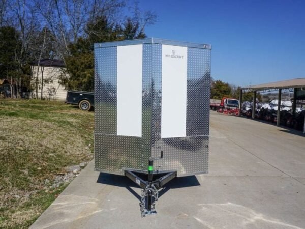 Enclosed Trailer 6’x12′ White V-Nose 3,500 lb. Axle Polycore Side Storage - Image 2