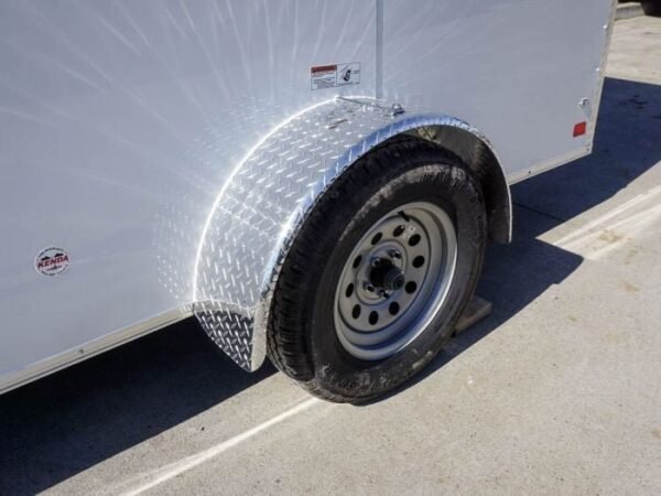 Enclosed Trailer 6’x12′ White V-Nose 3,500 lb. Axle Polycore Side Storage - Image 10