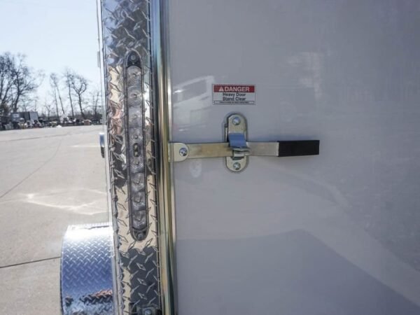 Enclosed Trailer 6’x12′ White V-Nose 3,500 lb. Axle Polycore Side Storage - Image 11