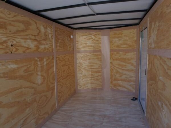 Enclosed Trailer 6’x12′ White V-Nose 3,500 lb. Axle Polycore Side Storage - Image 14