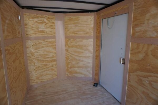 Enclosed Trailer 6’x12′ White V-Nose 3,500 lb. Axle Polycore Side Storage - Image 17