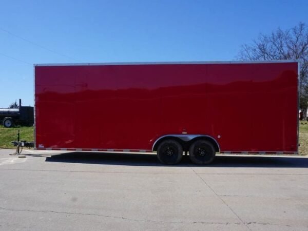 8.5×24 Red Enclosed Trailer (2) 5200lb Axles 7.5 Interior Height Storage - Image 4