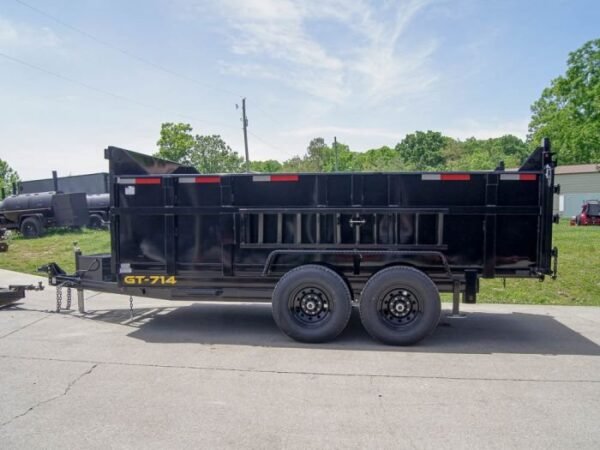 7×14 Telescopic Dump Trailer with 3ft Sides (2) 7K Axles - Image 3