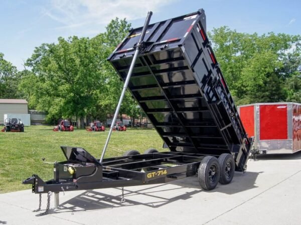 7×14 Telescopic Dump Trailer with 3ft Sides (2) 7K Axles