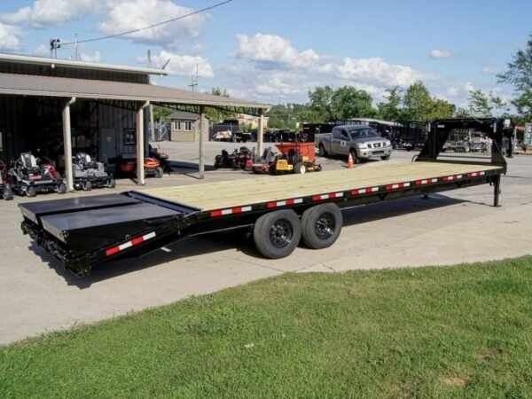 8.5×30 IBeam Gooseneck Deckover Trailer (2) 7K Axles King Kong Ramps - Image 4