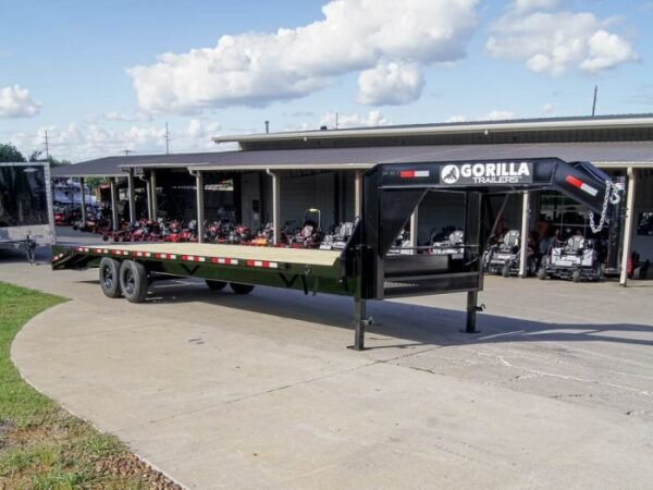 8.5×30 IBeam Gooseneck Deckover Trailer (2) 7K Axles King Kong Ramps