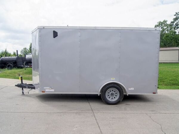 7×12 Silver Frost V-Nose Enclosed Trailer 3,500lb Axles - Image 4