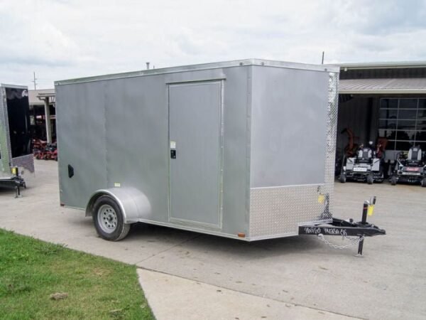 7×12 Silver Frost V-Nose Enclosed Trailer 3,500lb Axles