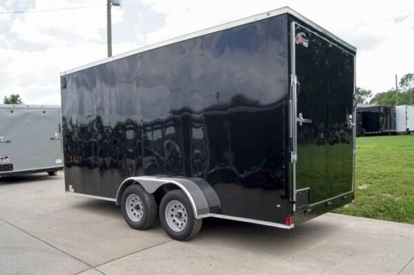 7×16 Black V-Nose Enclosed Storage Trailer (2) 3,500lb Axles - Image 4