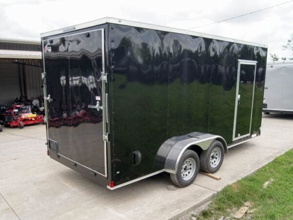 7×16 Black V-Nose Enclosed Storage Trailer (2) 3,500lb Axles - Image 6