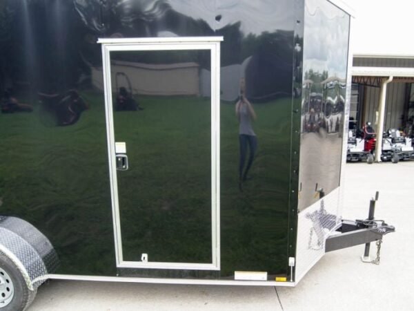 7×16 Black V-Nose Enclosed Storage Trailer (2) 3,500lb Axles - Image 14