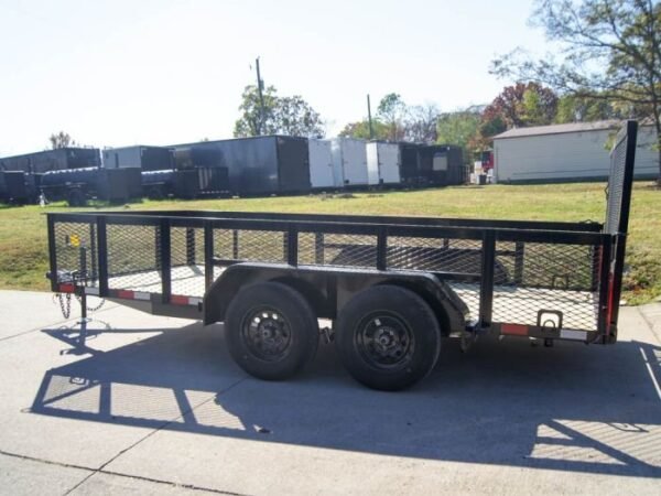 6.4×14 Straight Deck Utility Trailer 2ft Mesh Sides (2) 3500lb Axles - Image 5