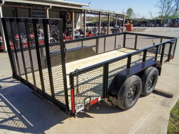 6.4×14 Straight Deck Utility Trailer 2ft Mesh Sides (2) 3500lb Axles - Image 7