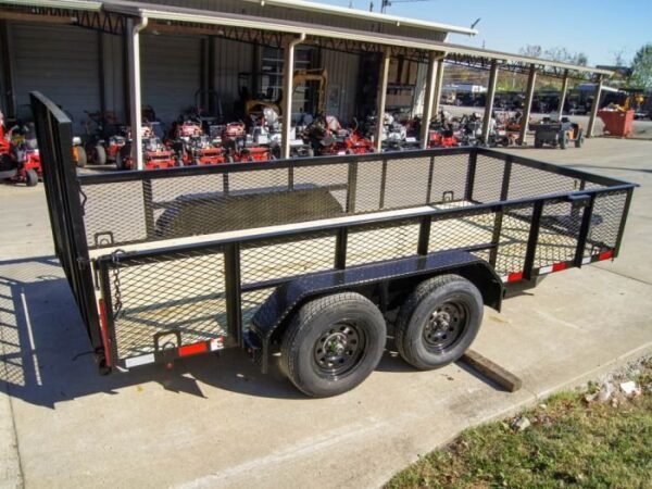 6.4×14 Straight Deck Utility Trailer 2ft Mesh Sides (2) 3500lb Axles - Image 8