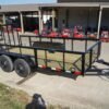 6.4×14 Straight Deck Utility Trailer 2ft Mesh Sides (2) 3500lb Axles - Image 2
