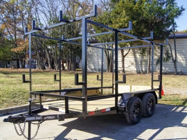 6.4×12 Straight Deck Utility Trailer 6ft Ladder Racks (2) 3500lb Axles - Image 4