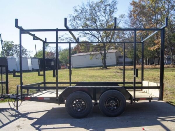 6.4×12 Straight Deck Utility Trailer 6ft Ladder Racks (2) 3500lb Axles - Image 5