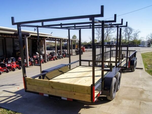 6.4×12 Straight Deck Utility Trailer 6ft Ladder Racks (2) 3500lb Axles - Image 7