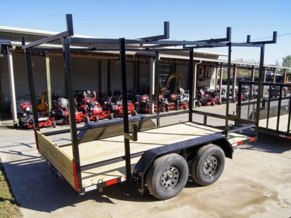 6.4×12 Straight Deck Utility Trailer 6ft Ladder Racks (2) 3500lb Axles - Image 3