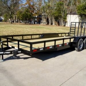 7×20 Heavy Duty Straight Deck Utility Trailer (2) 5,200lb Axles with Brakes