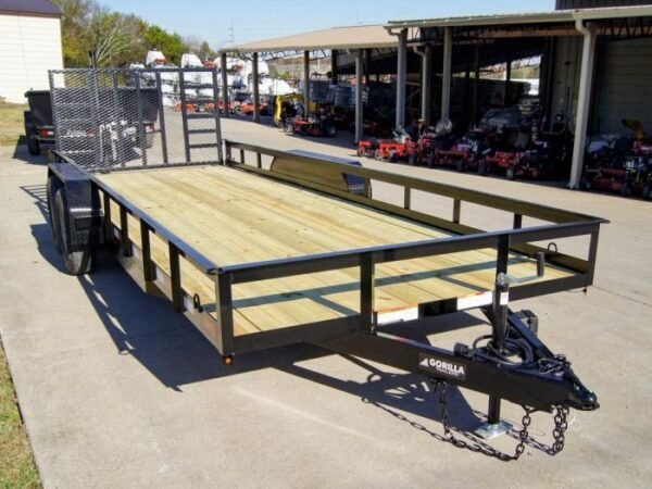 7×20 Heavy Duty Straight Deck Utility Trailer (2) 5,200lb Axles with Brakes - Image 9