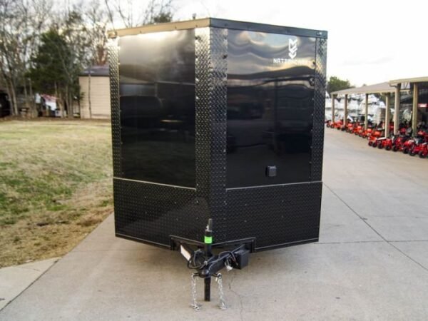7×14 Black V-Nose Enclosed Trailer Blkout Pkg (2) 3,500lb Axles Elec Pkg - Image 2