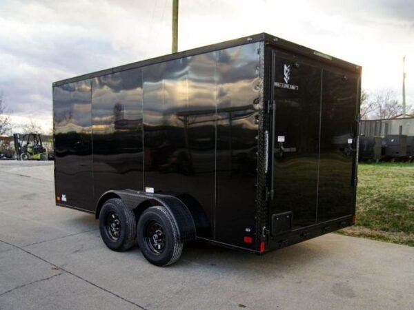 7×14 Black V-Nose Enclosed Trailer Blkout Pkg (2) 3,500lb Axles Elec Pkg - Image 5