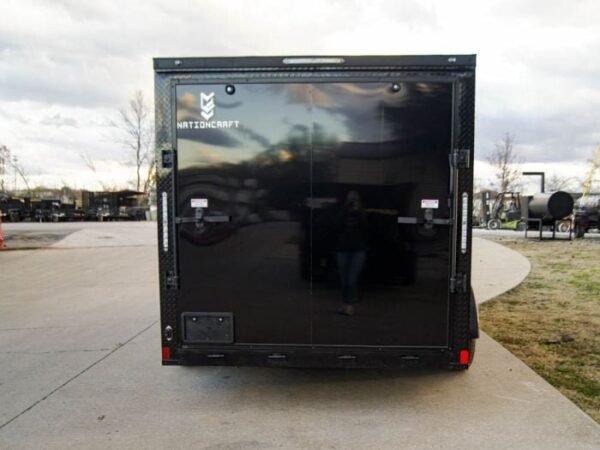 7×14 Black V-Nose Enclosed Trailer Blkout Pkg (2) 3,500lb Axles Elec Pkg - Image 6