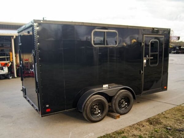 7×14 Black V-Nose Enclosed Trailer Blkout Pkg (2) 3,500lb Axles Elec Pkg - Image 7