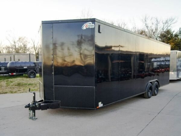8.5×24 Black V-Nose Enclosed Trailer Blackout Pkg (2) 5,200lb Axles - Image 3