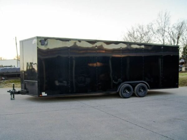 8.5×24 Black V-Nose Enclosed Trailer Blackout Pkg (2) 5,200lb Axles - Image 4