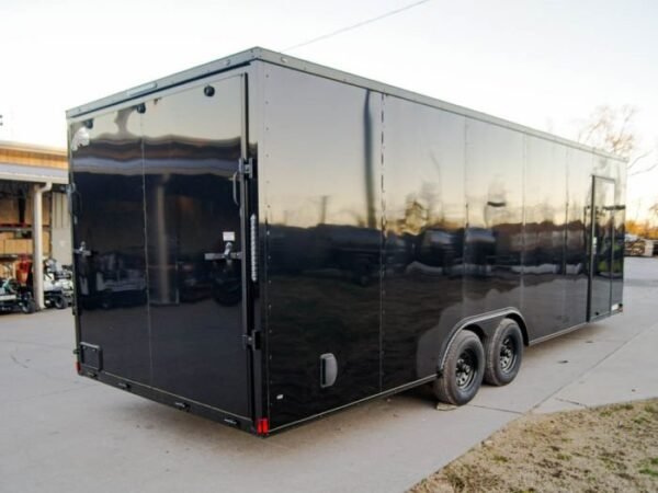 8.5×24 Black V-Nose Enclosed Trailer Blackout Pkg (2) 5,200lb Axles - Image 7