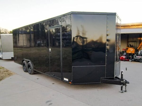 8.5×24 Black V-Nose Enclosed Trailer Blackout Pkg (2) 5,200lb Axles - Image 8