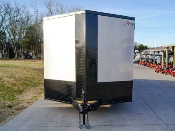 8.5×24 Silver V-Nose Enclosed Trailer Blackout Pkg (2) 5,200lb Axles - Image 2