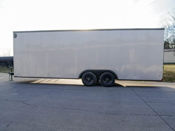 8.5×24 Silver V-Nose Enclosed Trailer Blackout Pkg (2) 5,200lb Axles - Image 3