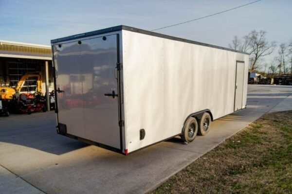 8.5×24 Silver V-Nose Enclosed Trailer Blackout Pkg (2) 5,200lb Axles - Image 6