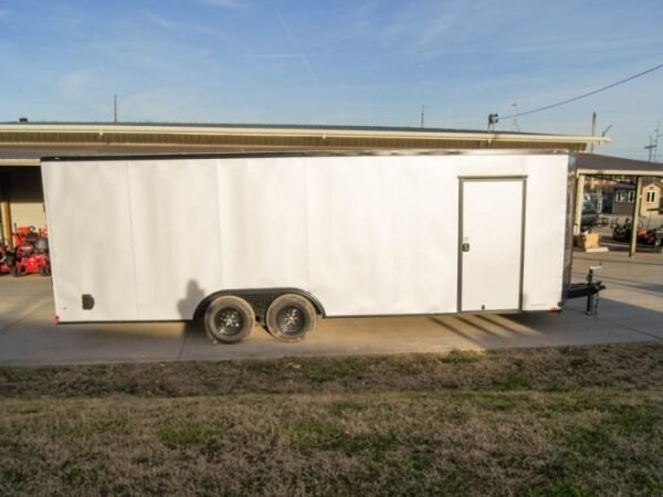 8.5×24 Silver V-Nose Enclosed Trailer Blackout Pkg (2) 5,200lb Axles - Image 7