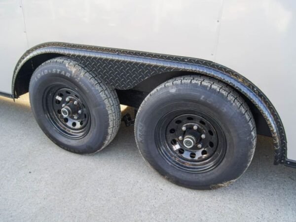 8.5×24 Silver V-Nose Enclosed Trailer Blackout Pkg (2) 5,200lb Axles - Image 11
