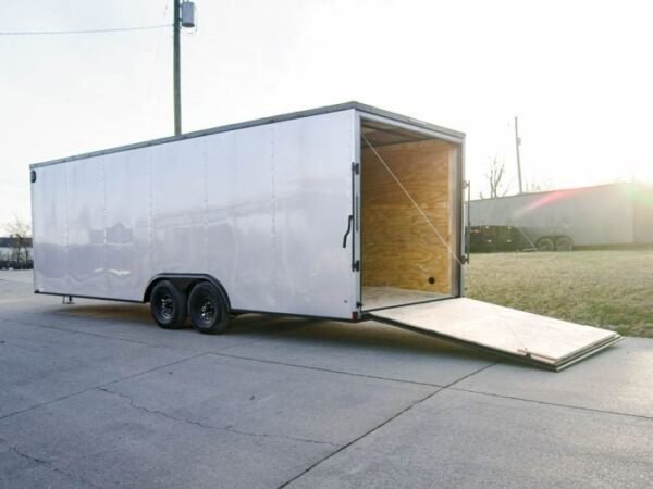 8.5×24 Silver V-Nose Enclosed Trailer Blackout Pkg (2) 5,200lb Axles - Image 14